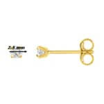 Boucles d'oreilles Femme 2.5 mm Or jaune et Oxydes ROBBEZ MASSON, diametre