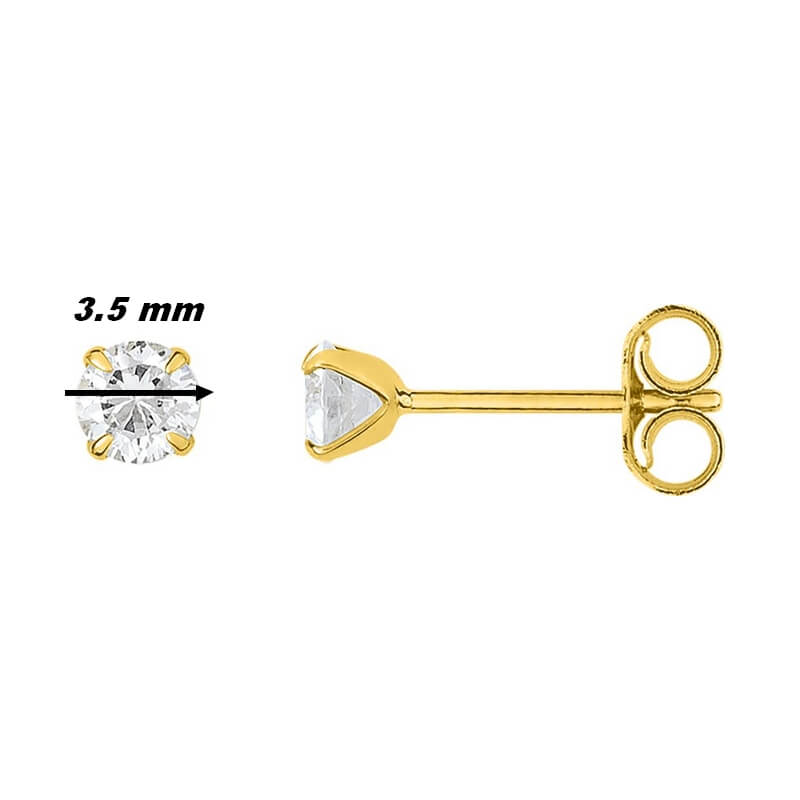 Boucles d'oreilles Femme 3.5 mm Or jaune et Oxydes ROBBEZ MASSON, diamètre
