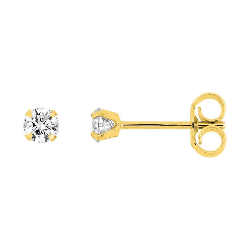 Boucles d'oreilles Femme 3 mm Or jaune et Oxydes ROBBEZ MASSON