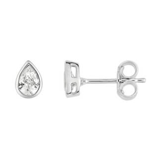 Boucles d'oreilles goutte Femme Or blanc et Oxydes ROBBEZ MASSON