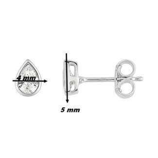 Boucles d'oreilles goutte Femme Or blanc et Oxydes ROBBEZ MASSON, dimensions