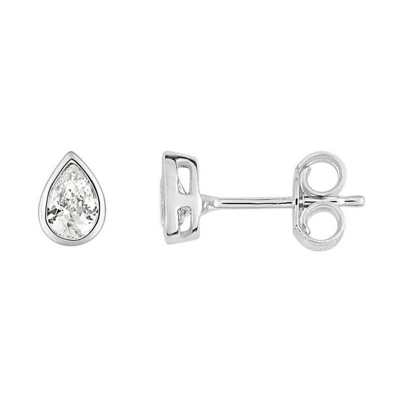 Boucles d'oreilles goutte Femme Or blanc et Oxydes ROBBEZ MASSON