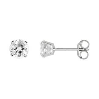 Boucles d'oreilles Femme 5 mm Or blanc et Oxydes ROBBEZ MASSON