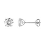 Boucles d'oreilles Femme 6 mm Or blanc et Oxydes ROBBEZ MASSON