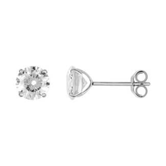 Boucles d'oreilles Femme 6 mm Or blanc et Oxydes ROBBEZ MASSON