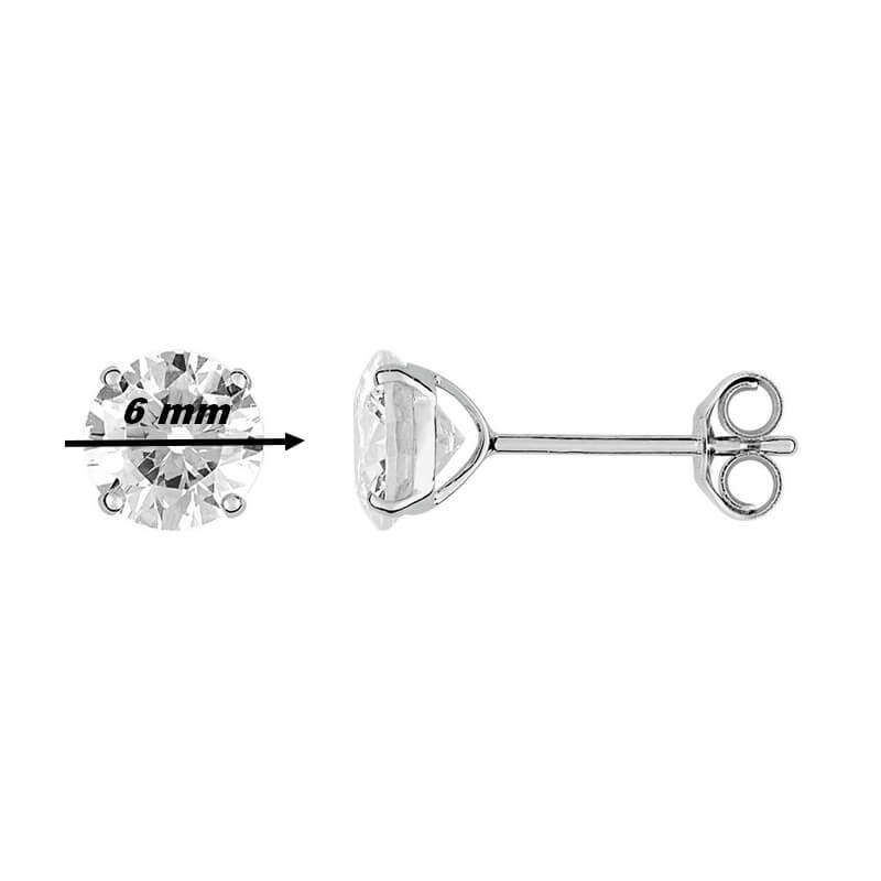 Boucles d'oreilles Femme 6 mm Or blanc et Oxydes ROBBEZ MASSON, diamètre