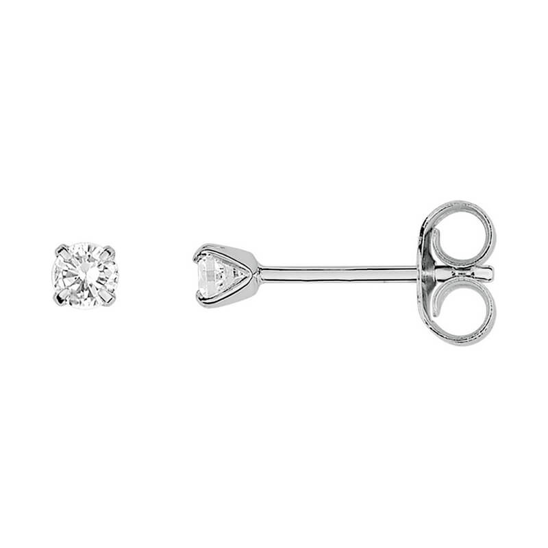 Boucles d'oreilles Femme 2.5 mm Or blanc et Oxydes ROBBEZ MASSON