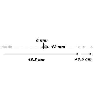 Bracelet Femme Diamants et Or blanc ORESSENCE, dimensions