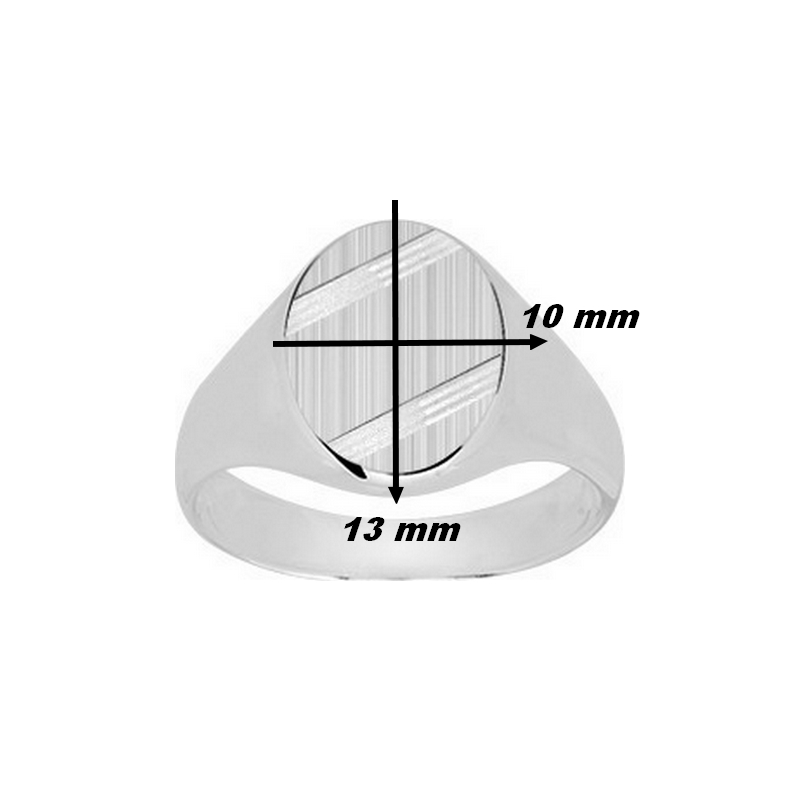 Chevalière striée Argent rhodié ROBBEZ MASSON, dimensions