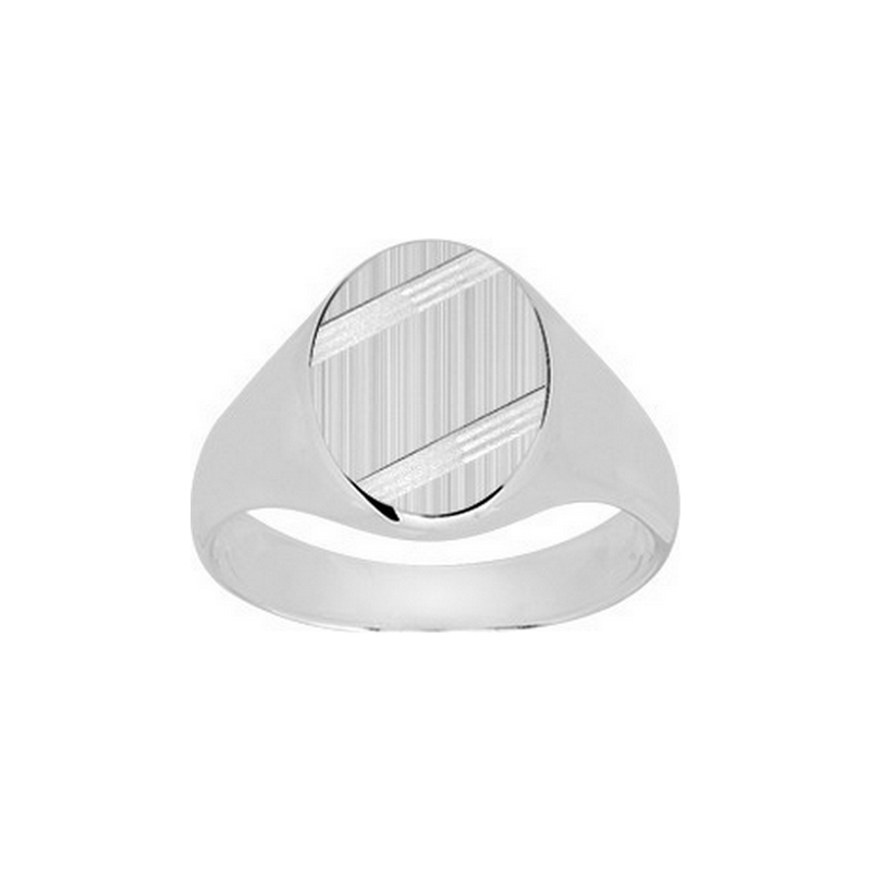Chevalière striée Argent rhodié ROBBEZ MASSON