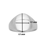 Chevalière ovale Argent rhodié ROBBEZ MASSON, dimensions