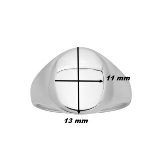 Chevalière ovale Argent rhodié ROBBEZ MASSON, dimensions