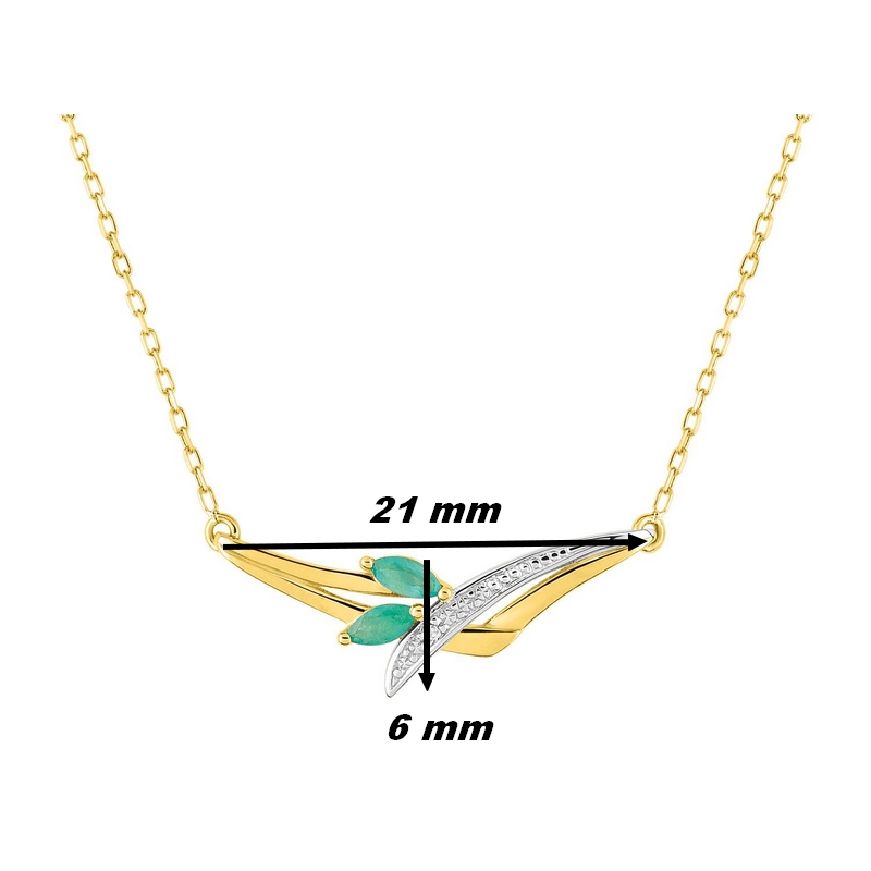 Collier Or jaune, Emeraudes et Diamant ROBBEZ MASSON, dimensions