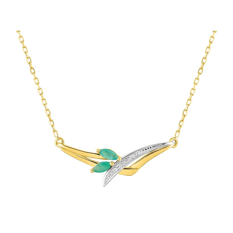 Collier Or jaune, Emeraudes et Diamant ROBBEZ MASSON