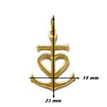Pendentif Croix de Camargue Or jaune 750/1000 Eclat de Camargue Thomas JAVON, dimensions