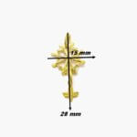 Pendentif Croix Huguenote Or jaune 750/1000 Thomas JAVON, dimensions