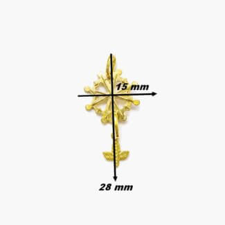 Pendentif Croix Huguenote Or jaune 750/1000 Thomas JAVON, dimensions