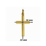 Pendentif Croix Or jaune, dimensions