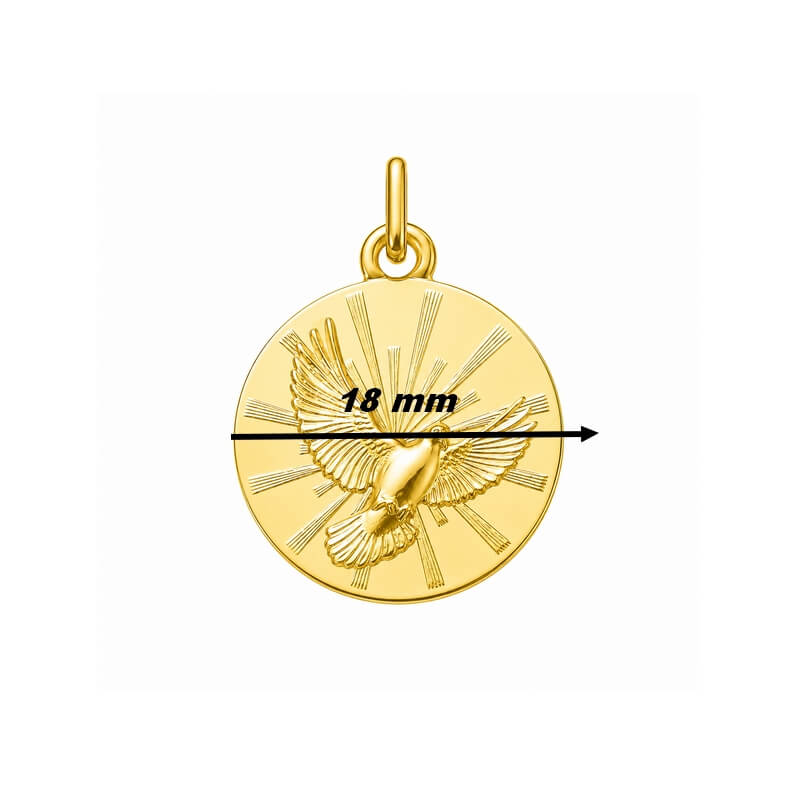 Médaille Colombe or jaune 750/1000 ROBBEZ MASSON, diamètre