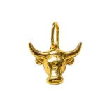Pendentif Tête de taureau Or jaune 750/1000 Eclat de Camargue Thomas JAVON