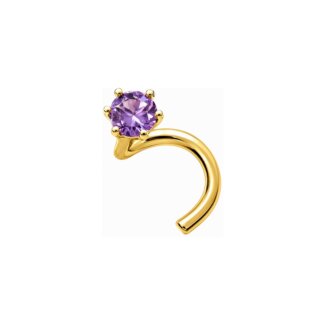 Piercing nez Améthyste et Or jaune ROBBEZ MASSON