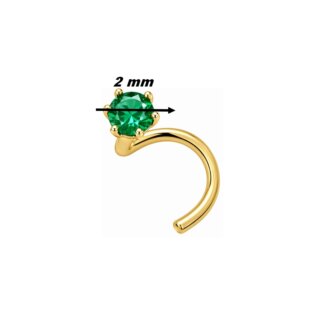 Piercing nez Emeraude et Or jaune ROBBEZ MASSON, diamètre