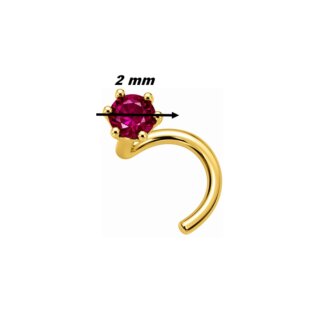Piercing nez Rubis et Or jaune ROBBEZ MASSON, diamètre