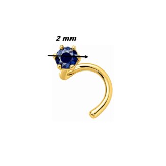 Piercing nez Saphir et Or jaune ROBBEZ MASSON, diamètre