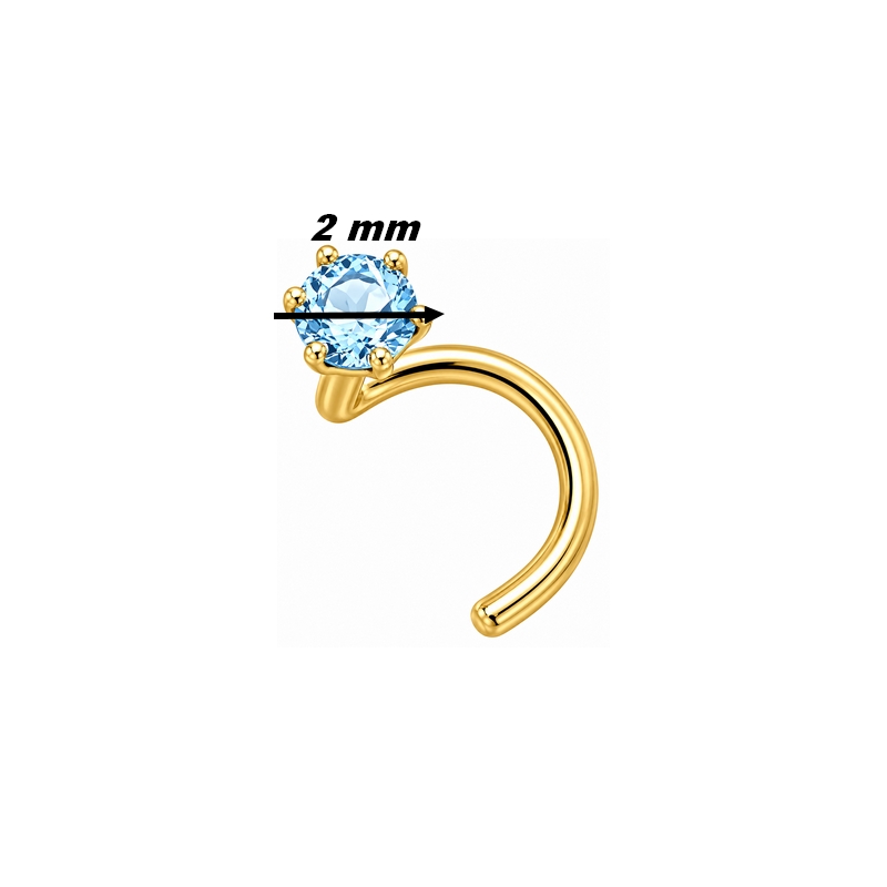 Piercing nez Topaze et Or jaune ROBBEZ MASSON, diamètre
