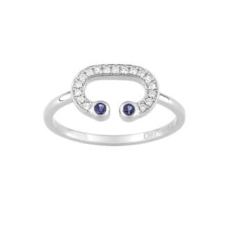 Bague Or blanc Saphirs et Diamants ORESSENCE
