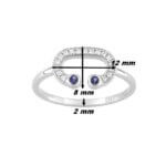 Bague Or blanc Saphirs et Diamants ORESSENCE, dimensions.