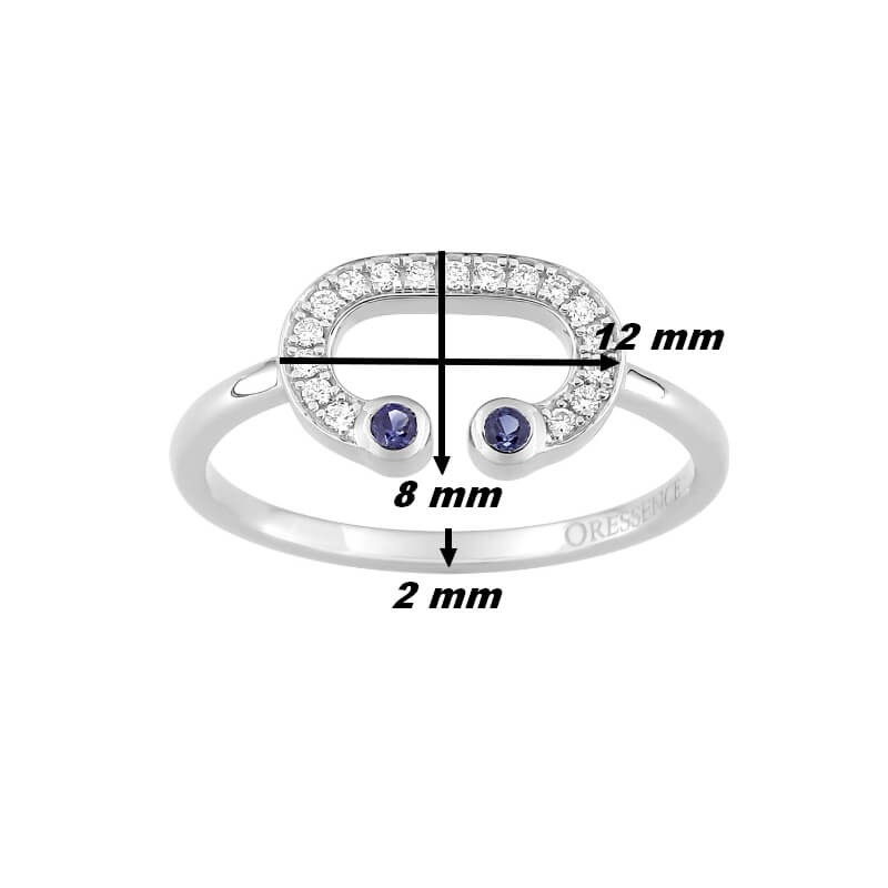 Bague-Femme-Or-blanc-750-saphir-et-Diamant-ORESSENCE-1-5512-21-dimensions-des-idees-bijoux Bague Or blanc Saphirs et Diamants ORESSENCE, dimensions.