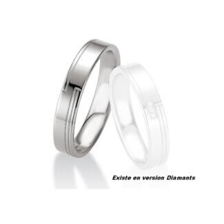 Bague Alliance Homme Argent rhodié BREUNING