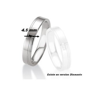 Bague Alliance Homme Argent rhodié BREUNING, largeur