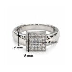 Bague Or blanc et Diamants HAMPTONS by Thomas JAVON, dimensions