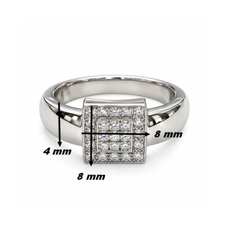 Bague Or blanc et Diamants HAMPTONS by Thomas JAVON, dimensions
