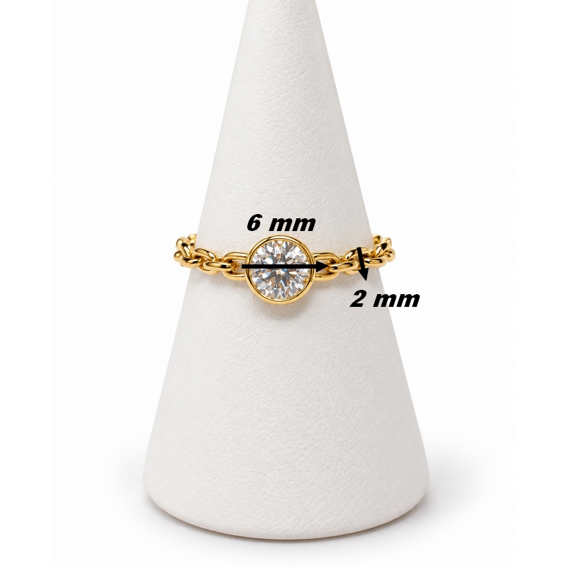 Bague Or jaune et Diamant HAMPTONS by Thomas JAVON, dimensions.