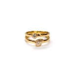 Bague Or jaune et 2 Diamants HAMPTONS by Thomas JAVON