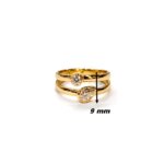 Bague Or jaune et 2 Diamants HAMPTONS by Thomas JAVON, largeur.