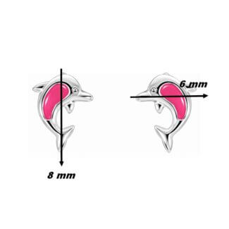 Boucles d'oreilles Enfant Argent rhodié Dauphin ROBBEZ MASSON, dimensions