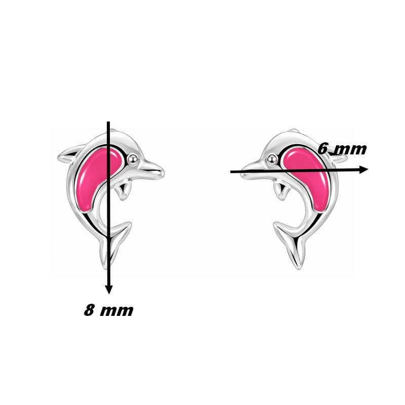 Boucles d'oreilles Enfant Argent rhodié Dauphin ROBBEZ MASSON, dimensions