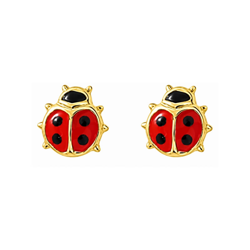 Boucles d'oreilles Enfant Or jaune Coccinelle ROBBEZ MASSON
