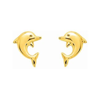 Boucles d'oreilles Enfant Or jaune Dauphin ROBBEZ MASSON