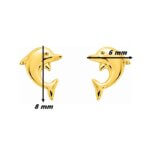 Boucles d'oreilles Enfant Or jaune Dauphin ROBBEZ MASSON, dimensions