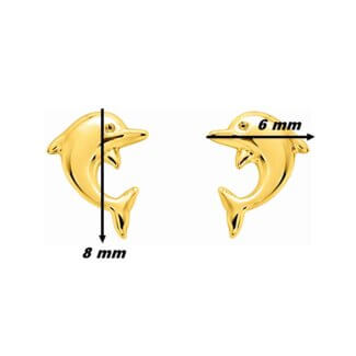 Boucles d'oreilles Enfant Or jaune Dauphin ROBBEZ MASSON, dimensions