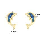 Boucles d'oreilles Enfant Or jaune Dauphin ROBBEZ MASSON, dimensions