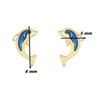 Boucles d'oreilles Enfant Or jaune Dauphin ROBBEZ MASSON, dimensions