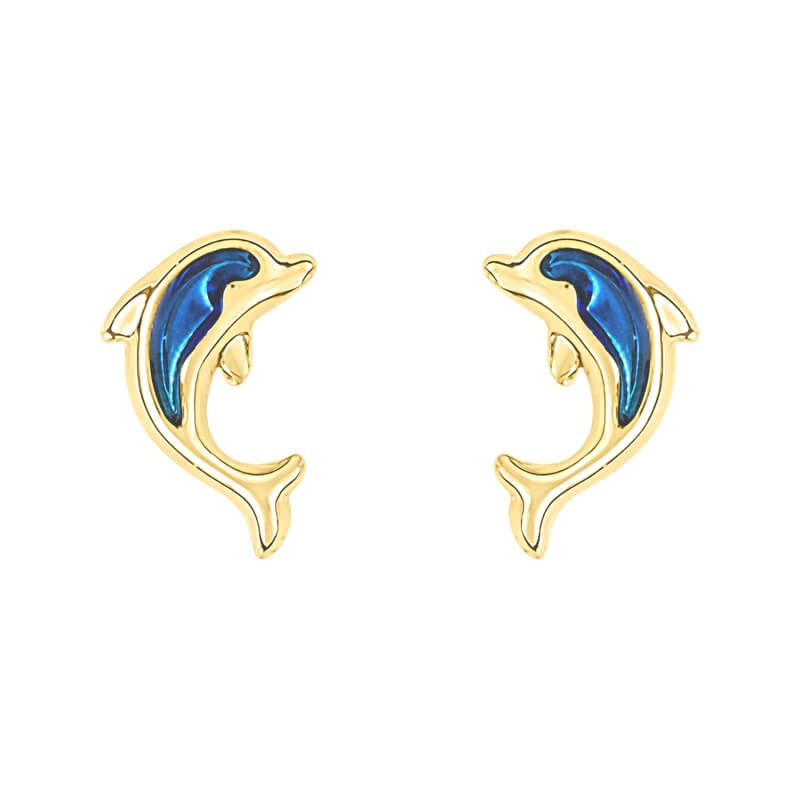 Boucles d'oreilles Enfant Or jaune Dauphin ROBBEZ MASSON