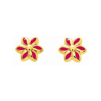 Boucles d'oreilles Enfant Or jaune Fleur ROBBEZ MASSON