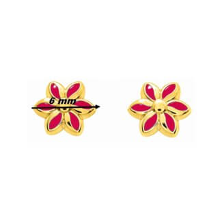 Boucles d'oreilles Enfant Or jaune Fleur ROBBEZ MASSON, dimensions